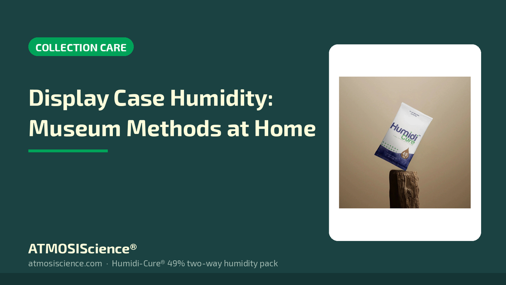 Instrument display case and home collection humidity guide using museum methods