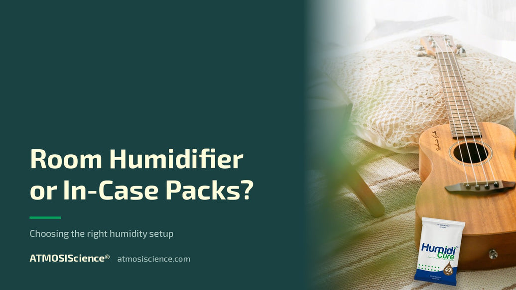 Room humidifier or in-case humidity packs for instruments | Humidi-Cure® 49% two-way humidity control by ATMOSIScience