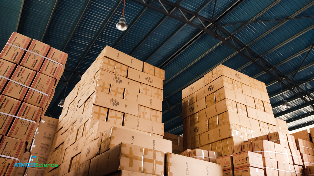ATMOSIScience biodegradable fiber desiccant sachets for container shipping and export packaging