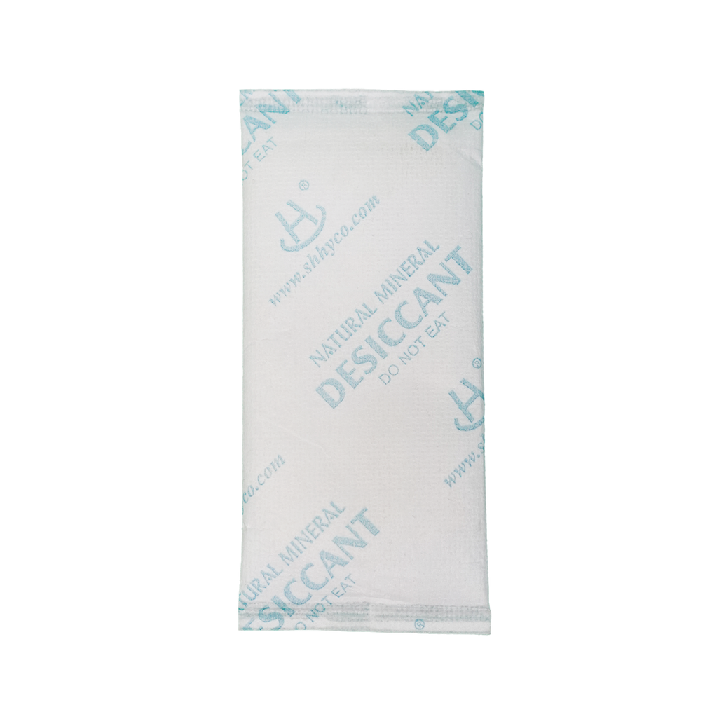 High-capacity fiber desiccant sachet for bulk export packaging to tropical markets