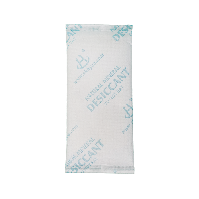 High-capacity fiber desiccant sachet for bulk export packaging to tropical markets