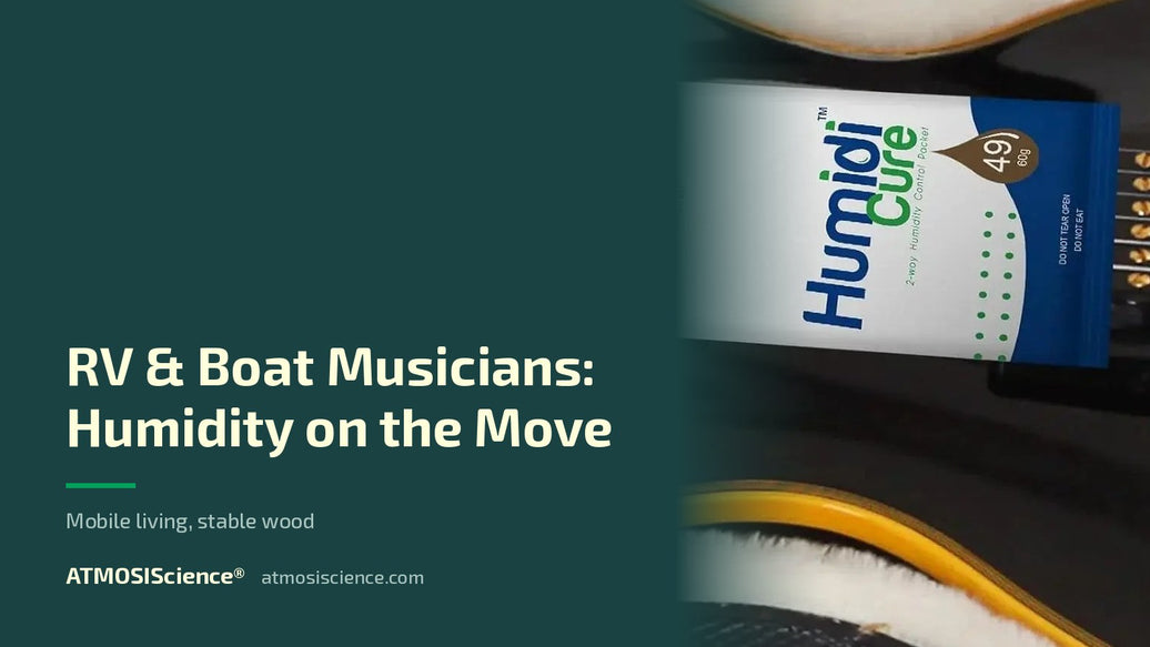RV, boat and marina musicians — instrument humidity control on the move | Humidi-Cure® 49% two-way humidity control by ATMOSIScience
