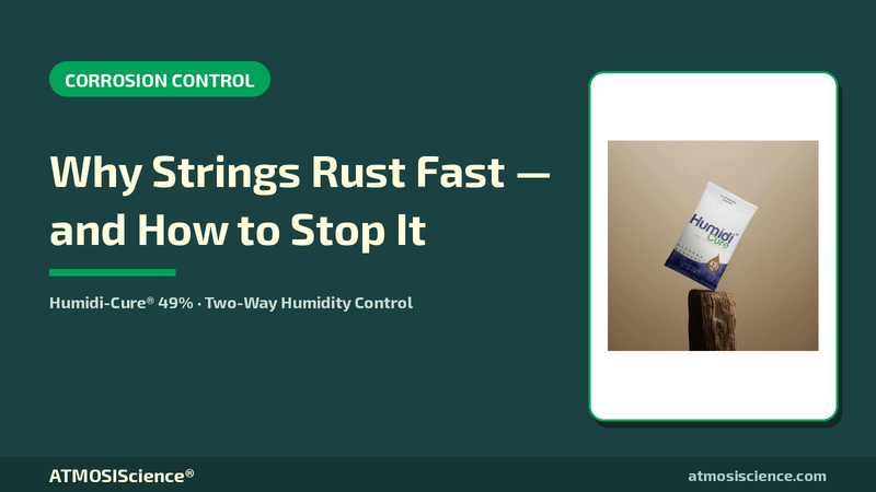 Why guitar strings rust fast and how 49% RH humidity control stops corrosion