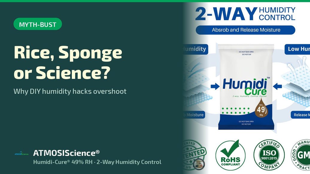 DIY instrument humidity hacks myth-bust versus a two-way Humidi-Cure 49% RH pack