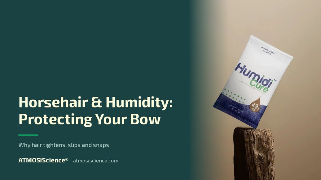 Horsehair and humidity: protecting a violin or cello bow | Humidi-Cure® 49% two-way humidity control by ATMOSIScience