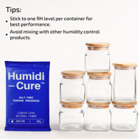 Humidi-Cure 62% — Liquid-less. Salt-free. Precision Humidity Control Pack